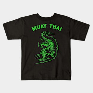 Muay Thai Tiger Sak Yant Tattoo Kickboxing Thailand Kids T-Shirt